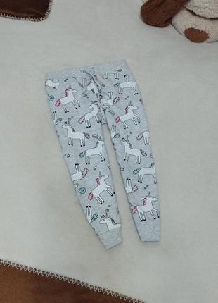 Спортивные штаны в единороге для девочки