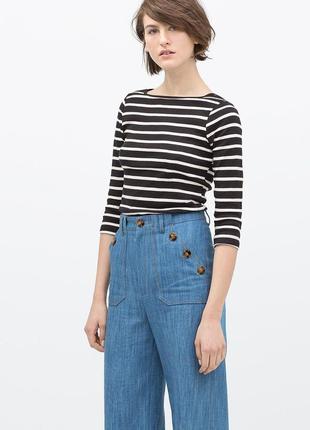 Лонгслив zara organic cotton stripe green/black