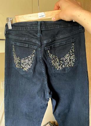 Джинсы широкие, джинсы клеш, темные джинсы6 фото