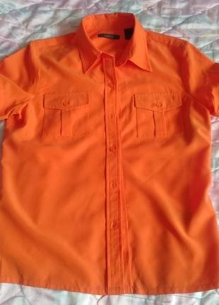 Оранжевая рубашка «liz claiborne»4 фото