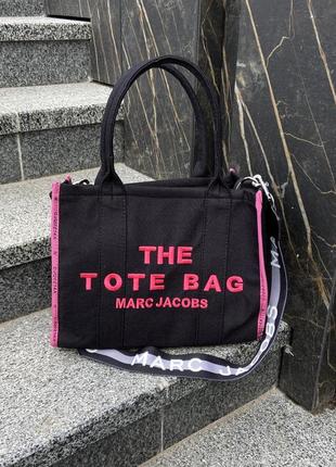 Сумка жіноча marc jacobs the large tote bag black/pink