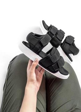 Шикарні і зручні жіночі сандалі adidas в чорному кольорі (весна-літо-осінь)😍