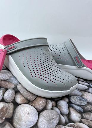 Женские кроксы crocs literide original pearl/white