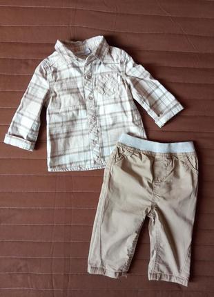 Детский комплект на мальчика 74 см брюки early days рубашка 6-9 мес костюм костюмчик хлопок коттон