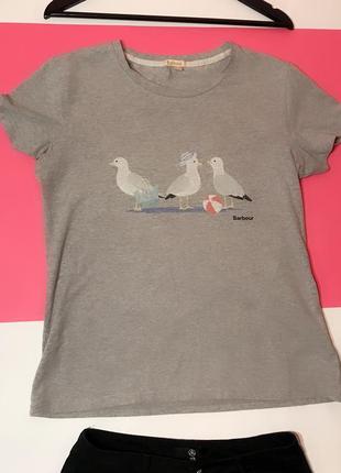 Фирменная футболка barbour барбур с чайками. оригинал. р. 14/422 фото