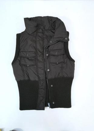 Куртка безрукавка shs, теплая, коричневая