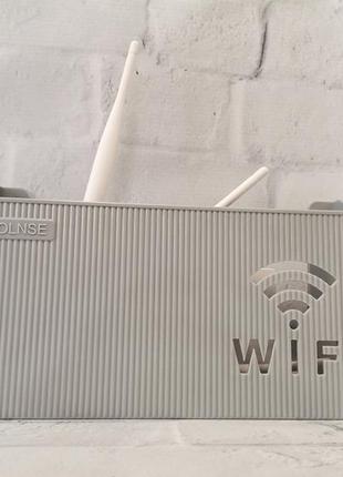 Органайзер-полиця для wifi роутера, сірий1 фото