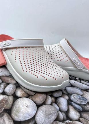 Женские кроксы crocs literide original powder/white