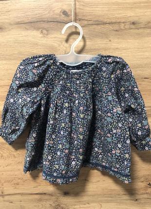 Легенька котонова блузочка h&m, для дівчинки 4-6м, знижка