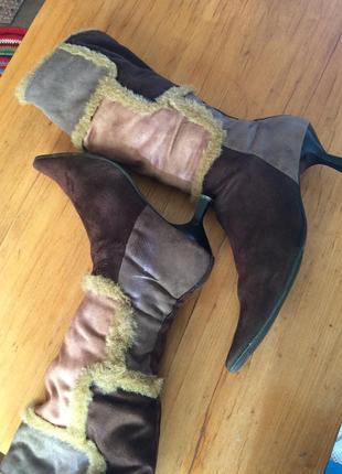 Сапоги р.40 эко-замша