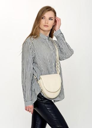 Жіноча сумка кроссбоді з клапаном sambag sofi молочна