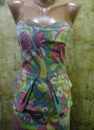 Платье цветочный принт, баска3 фото