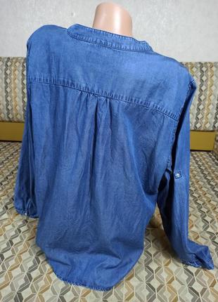 Рубашка блузка лиоцелл джинсовая в идеале.3 фото