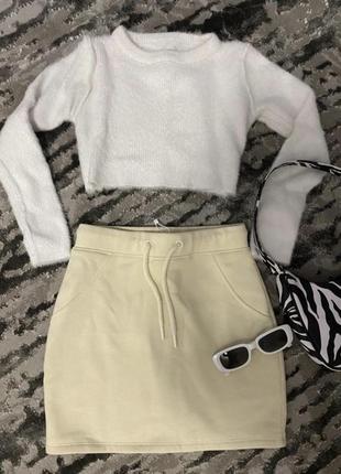 Коттоновая юбка юбка стильная юбка zara bershka