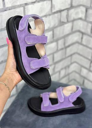 36-41 рр босоножки нат. замша на платформе3 фото