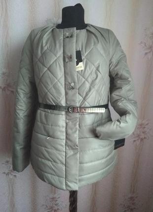 Жіноча куртка лаке тон 55 — оливка делікат, р 46, україна