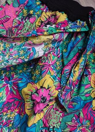 Красивая юбка с попугаями и пальмами на девочку 7-10 лет5 фото