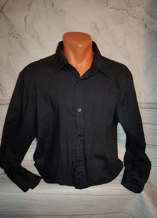 Мужская черная рубашка, 50-52