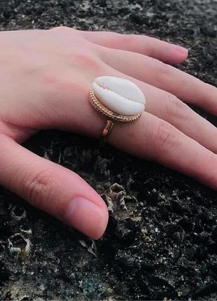 Кольцо с ракушкой морское кольцо колечко
