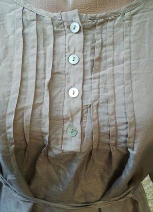 Шелковая блуза,рубаха под пояс италия в этно стиле(хлопок)