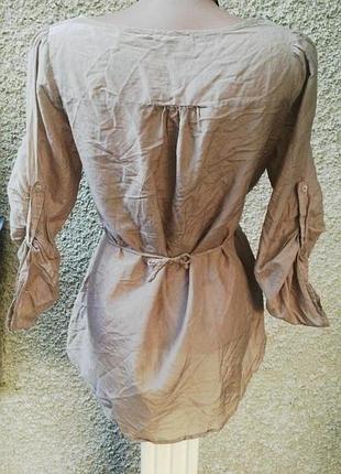 Шелковая блуза,рубаха под пояс италия в этно стиле(хлопок)