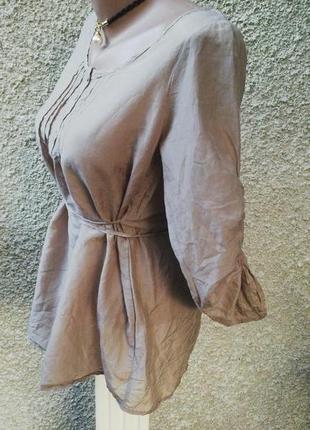 Шелковая блуза,рубаха под пояс италия в этно стиле(хлопок)