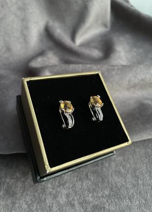 Коктейльние сережки золото та дiаманти1 фото