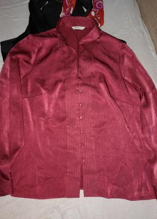 Блуза під атлас v-виріз світла вишня 14/40