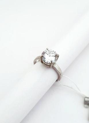 Серебряное родированное кольцо 17 размер