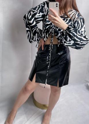 Чёрная юбка с разрезами missguided9 фото