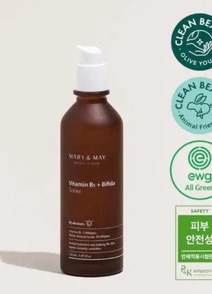Тонер із біфідобактеріями та вітаміном b5 mary&may vitamine b5 bifida toner
