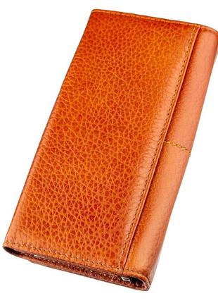 Кошелек горизонтальный со стразом женский кожаный baliya 18976 оранжевый3 фото