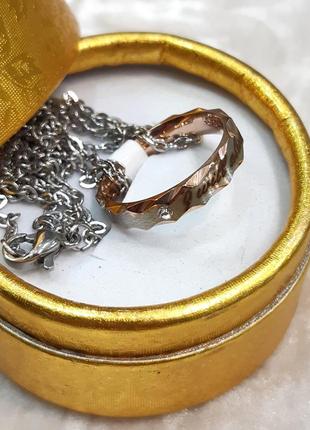 Кулон - кольцо на цепочке медсталь "верность" с гравировкой - оригинальный подарок любимому парню жениху мужу6 фото
