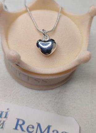 Колье "3d серебряное сердце" - солидный подарок девушке в стильной подарочной упаковке2 фото