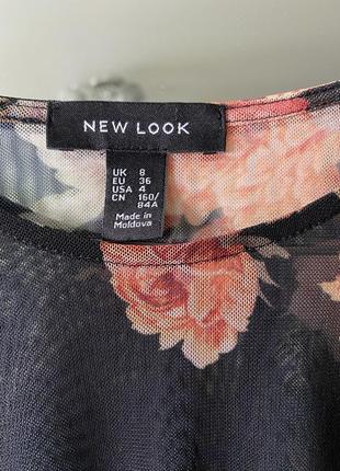 Женский топ блуза сеточка на резинке в цветочный рисунок4 фото
