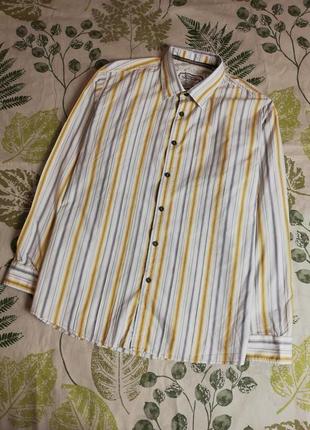Фірмова шикарна сорочка в смужку mantaray 100% коттон