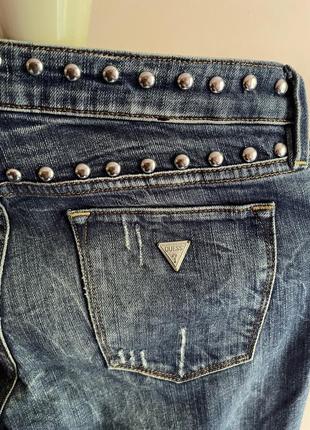 Женские джинсы guess низкая посадка с заклёпками8 фото
