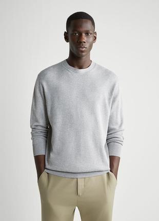 Чоловічий светр, кофта zara серый, розмір m2 фото
