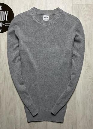 Чоловічий светр, кофта zara серый, розмір m1 фото