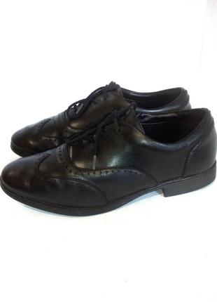 👞👞👞 стильные кожаные туфли на шнуровке от бренда clarks, р.38-39 код t0912