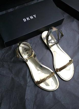 Dkny оригинал золотые силиконовые сандалии бренд из сша