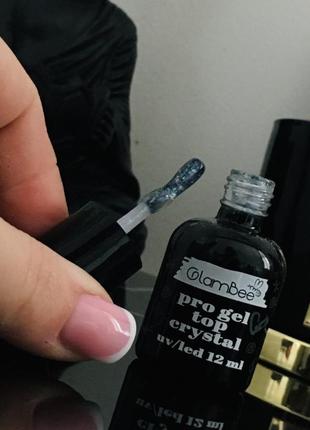 Топ для гель-лаку з глітером glambee pro gel top crystal