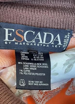 Винтажный свечер кофта водолазка escada by margaretha ley 38 m шерсть6 фото