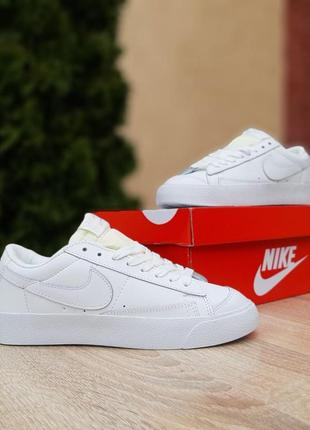 Жіночі кросівки nike blazer низькі білі літні кросівки найк блезер7 фото