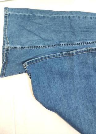 Голубые джинсы на резинке расклешенные со стрелками высокая посадка boohoo4 фото