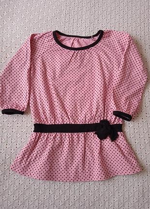 Стильна сукня туніка з бавовни в горошок