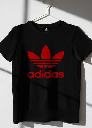 Женская футболка оверсайз oversize adidas адидас чёрная1 фото