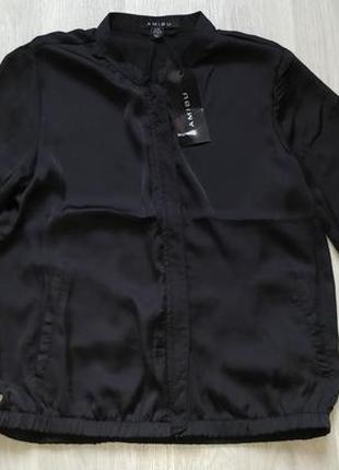 Новая женская тонкая чёрная летняя куртка ветровка пиджак накидка new yorker1 фото