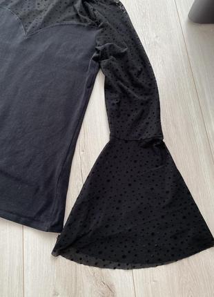 Шикарная блуза с широкими рукавами и прозрачными вставками3 фото