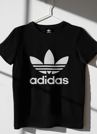 Женская футболка оверсайз oversize adidas адидас черная1 фото